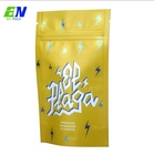 Altın Folyo Ot Standı Kılıfı Egzotik Ot Çantaları ISO 8317 Çocuk Korumalı Fermuarlı Çantalar
